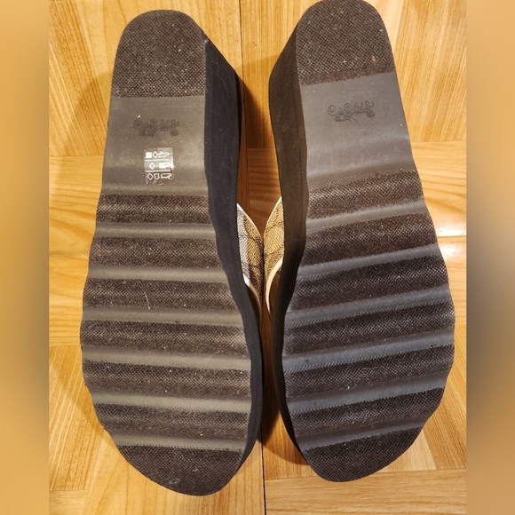 Coach Janice Signature Platform Wedged Sandals Brown Size 9.5 - Picture 7 of 9